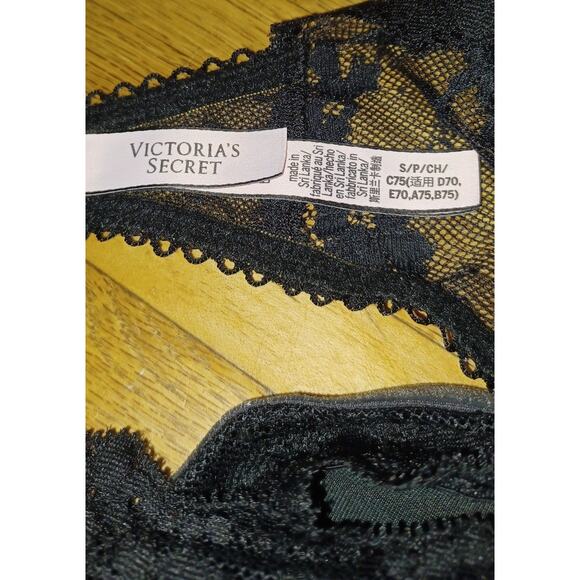 Victoria's Secret Dream Angels Black Velvet Lace Bralette Women's Small Gothic - Picture 8 of 12